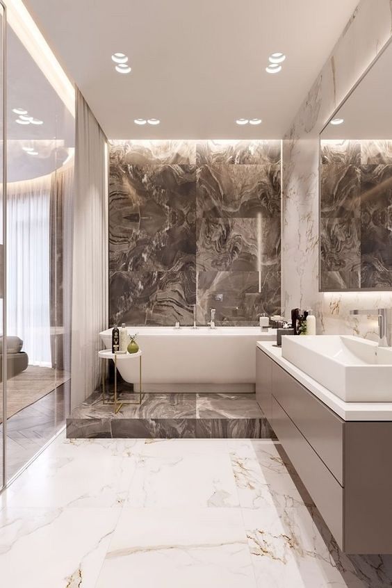Bathroom Marble Ideas: Dazzling Combination