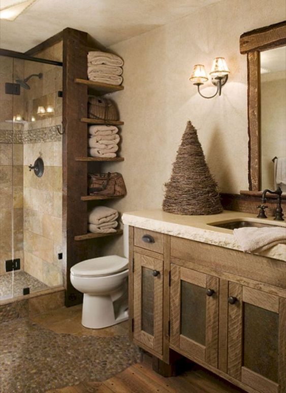 Rustic Bathroom Ideas: Calming with Wood