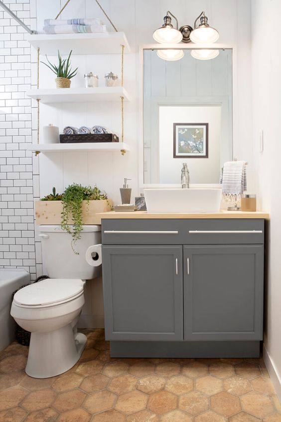 Bathroom Storage Ideas: Cabinets and Shelves Combination